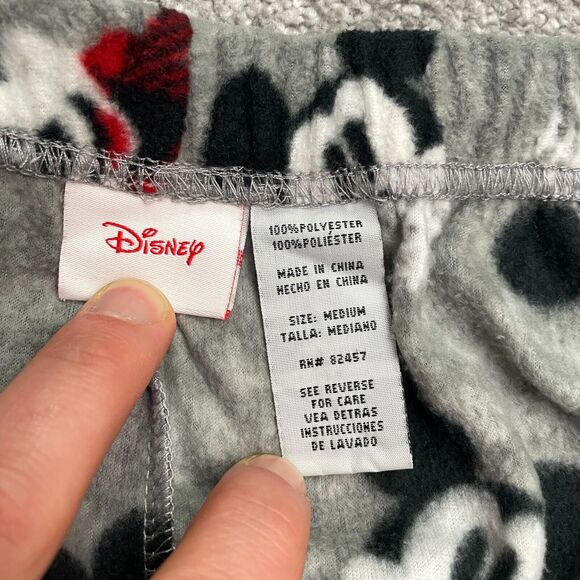 Disney Mickey Mouse Plush Pajama Pants Mens Medium Multi Printed Holiday 32x31 - Picture 3 of 10